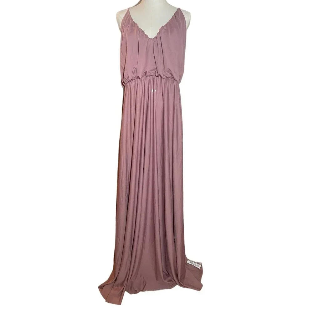 NWT ASOS Cami Plunge Rose Maxi Dress